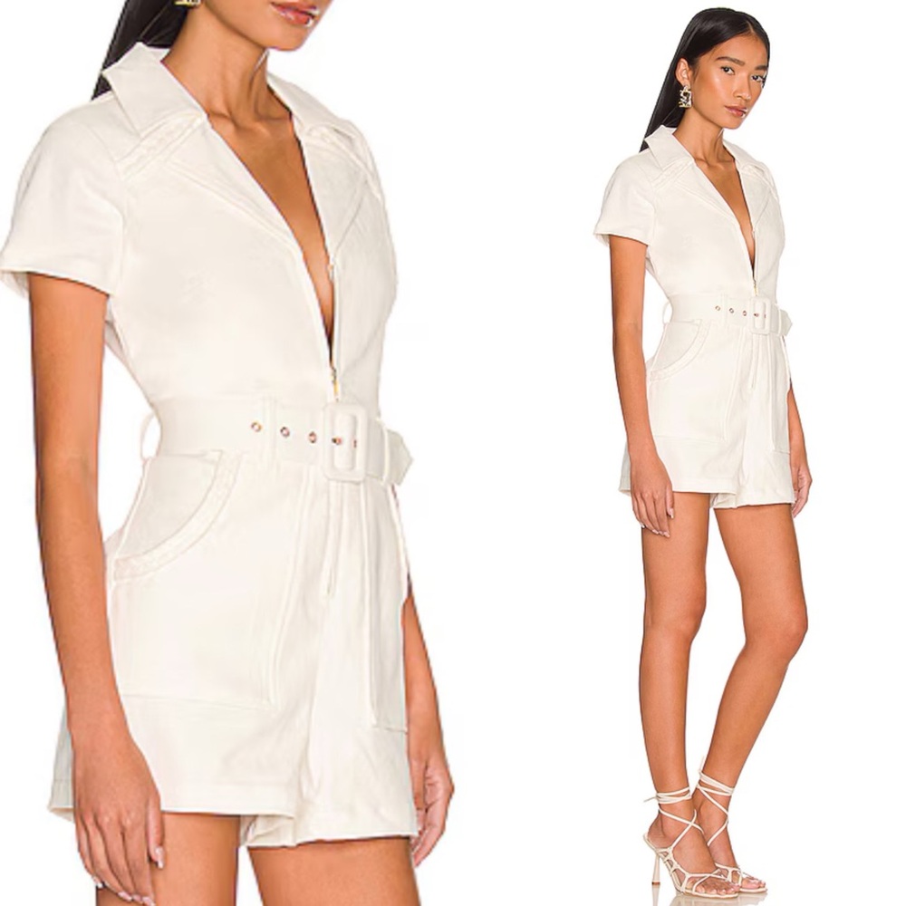 REVOLVE x Show Me Your MuMu Outlaw Stylish White Belted Romper